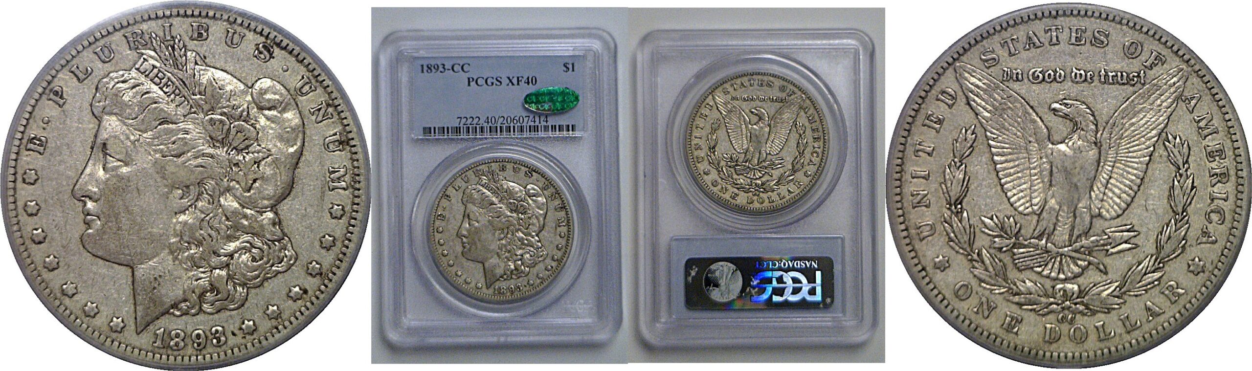 1893-CC Morgan Dollar   PCGS XF-40  CAC