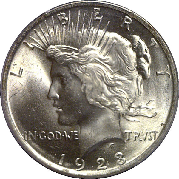 1923 Peace Dollar   PCGS MS-66+  CAC - Image 2