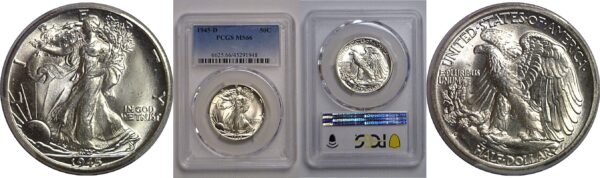 1945-D Walking Liberty Half Dollar   PCGS MS-66