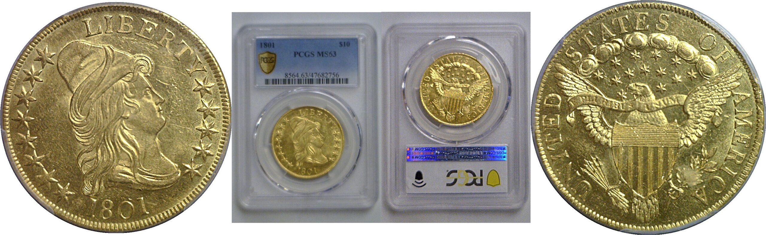1801 $10 Capped Bust    PCGS MS-63