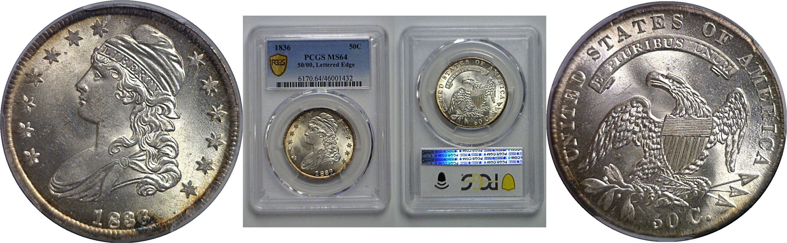 1836  Bust Half Dollar   PCGS MS-64