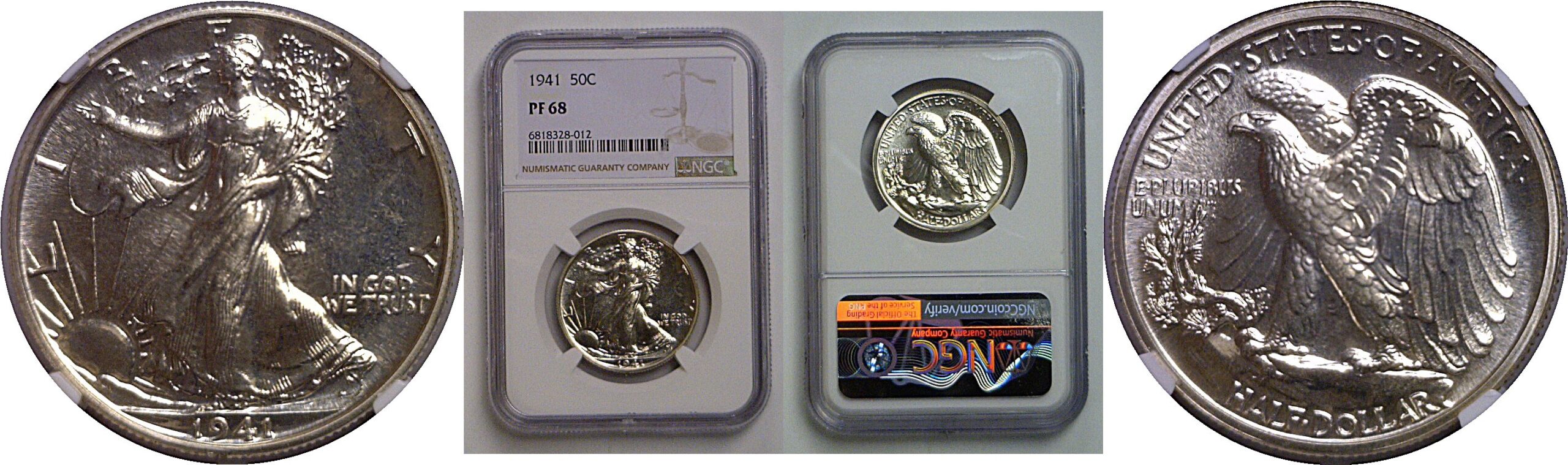 1941  Walking Liberty Half Dollar   NGC PR-68