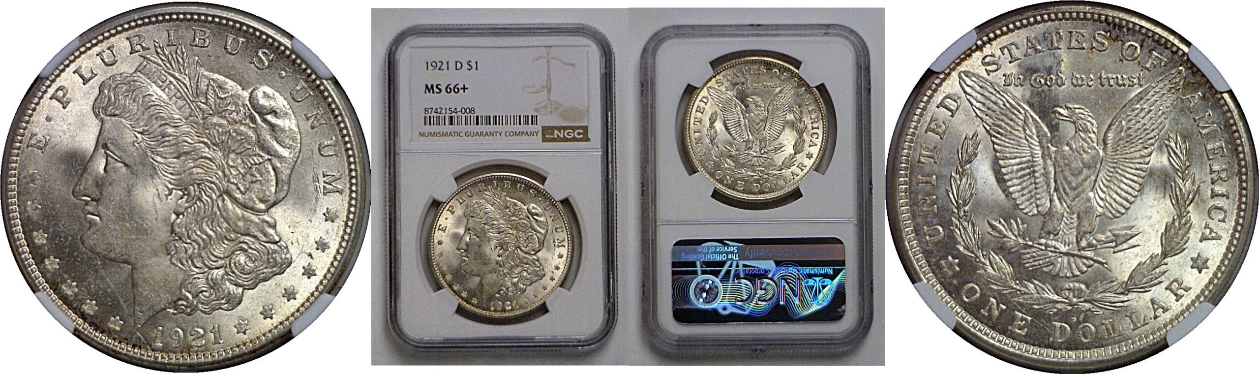 1921-D Morgan Dollar   NGC MS-66+