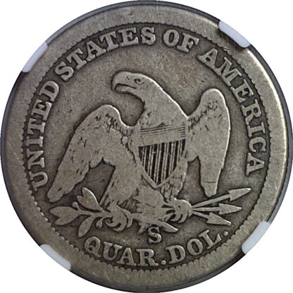 1861-S  Seated Liberty Quarter   NGC VG-10 - Image 3