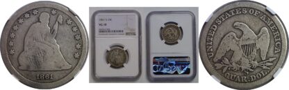 1861-S  Seated Liberty Quarter   NGC VG-10