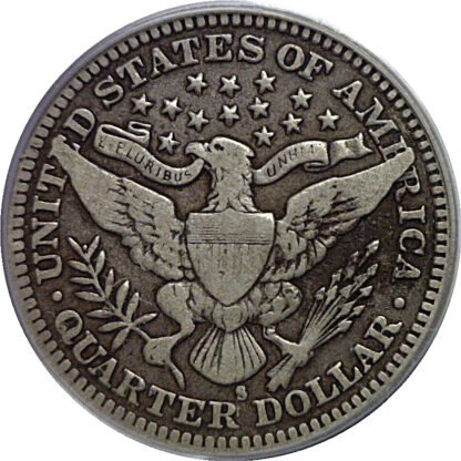 1901-S Barber Quarter   PCGS VF-20  CAC - Image 3