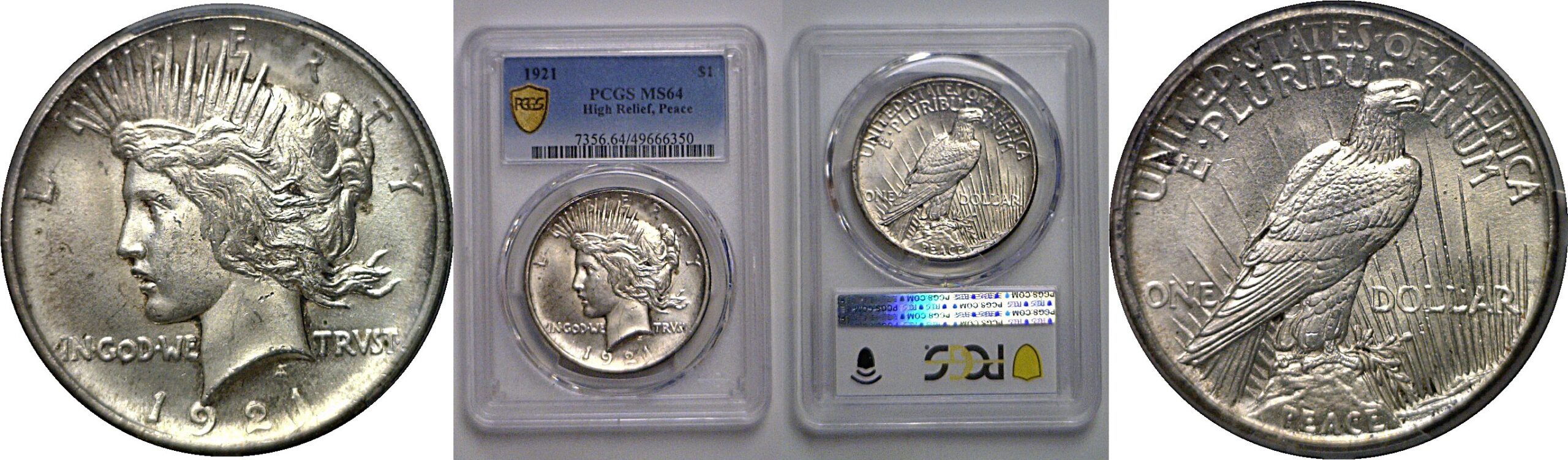 1921 Peace Dollar   PCGS MS-64