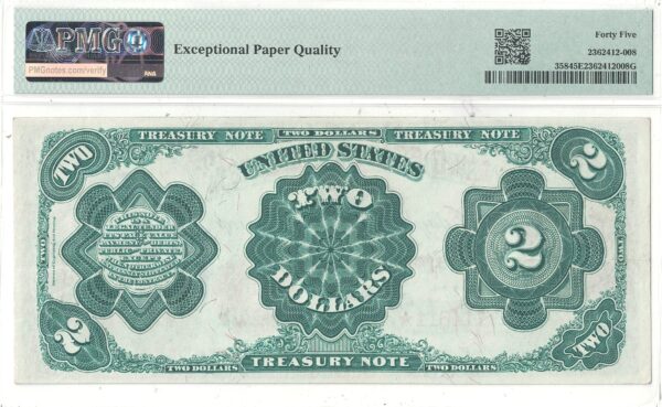 1891 $2 Treasury Note Fr-358 PMG XF-45 EPQ - Image 3