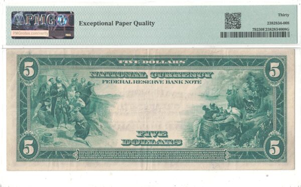 1918 $5 Federal Reserve Bank Note Fr-792 PMG VF-30 EPQ - Image 3