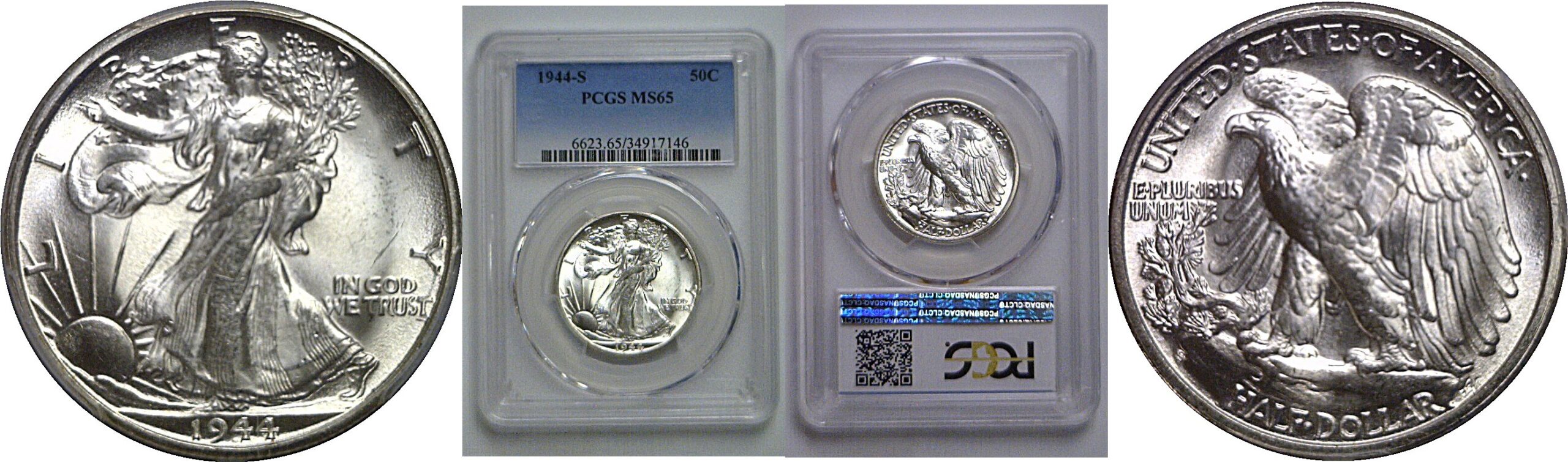 1944-S Walking Liberty Half Dollar   PCGS MS-65