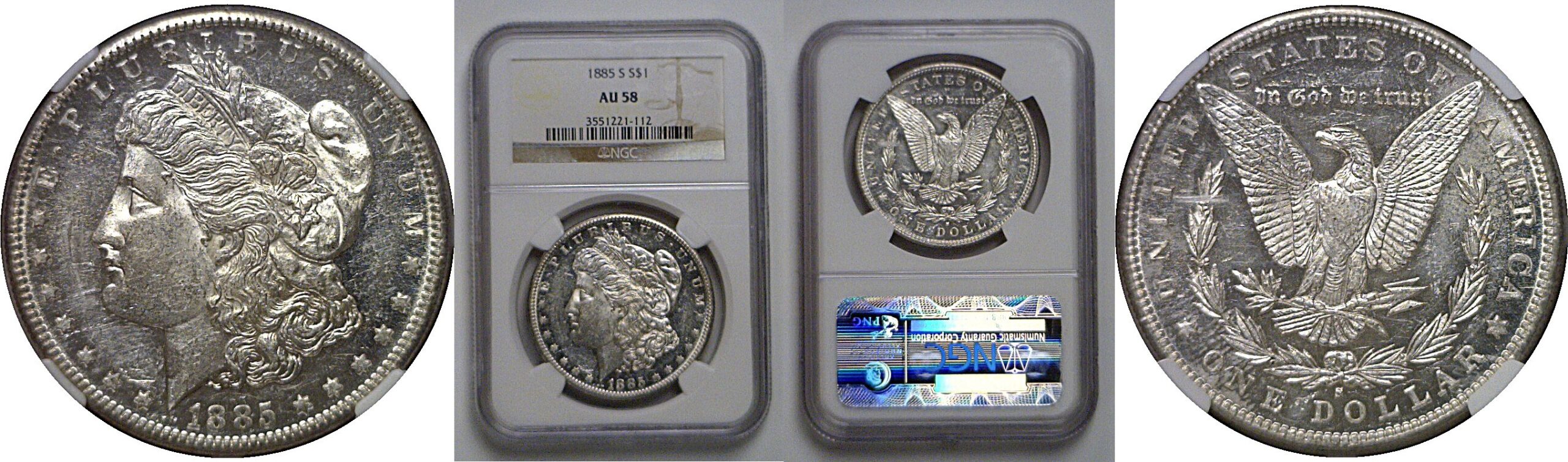 1885-S Morgan Dollar   NGC AU-58