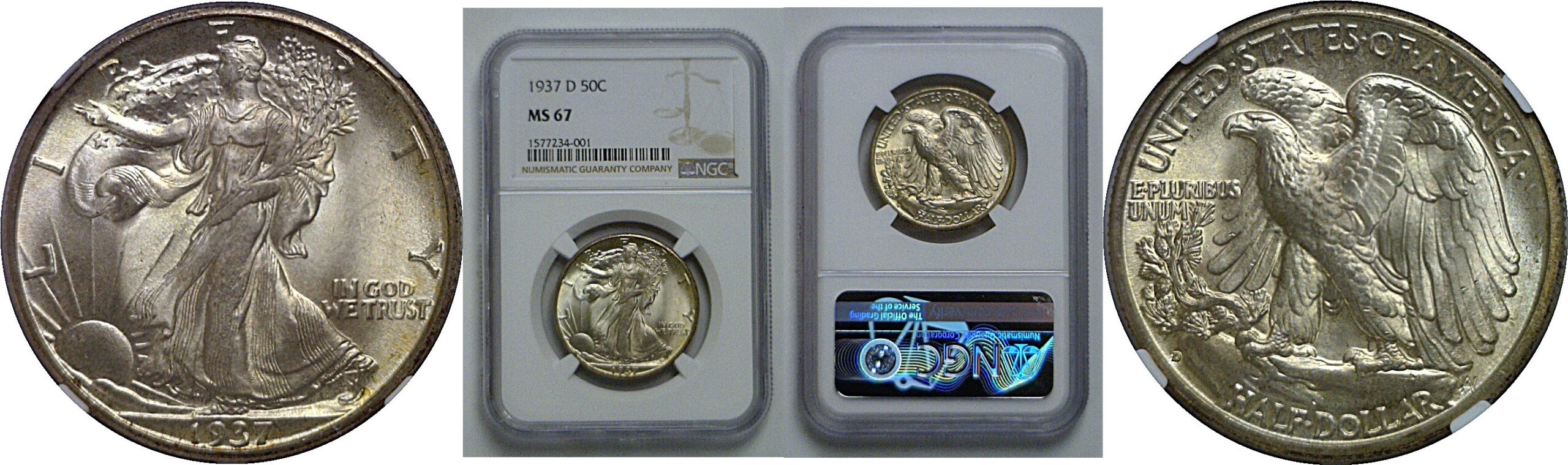 1937-D  Walking Liberty Half Dollar   NGC MS-67