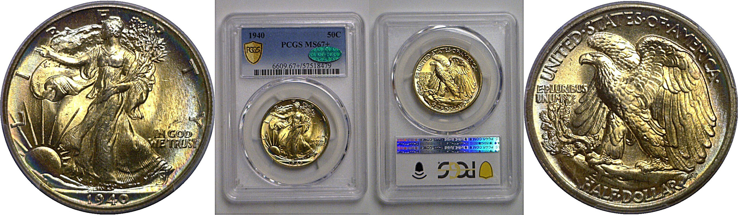 1940 Walking Liberty Half Dollar   PCGS MS-67+  CAC