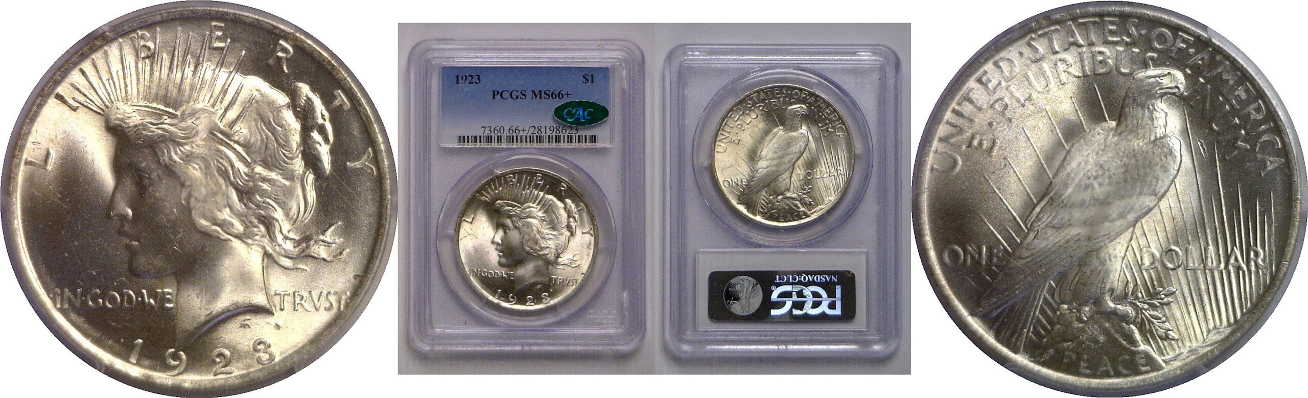 1923 Peace Dollar   PCGS MS-66+  CAC