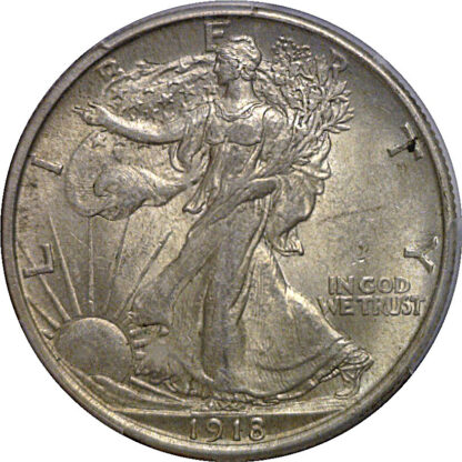 1918  Walking Liberty Half Dollar   PCGS AU-58 - Image 2
