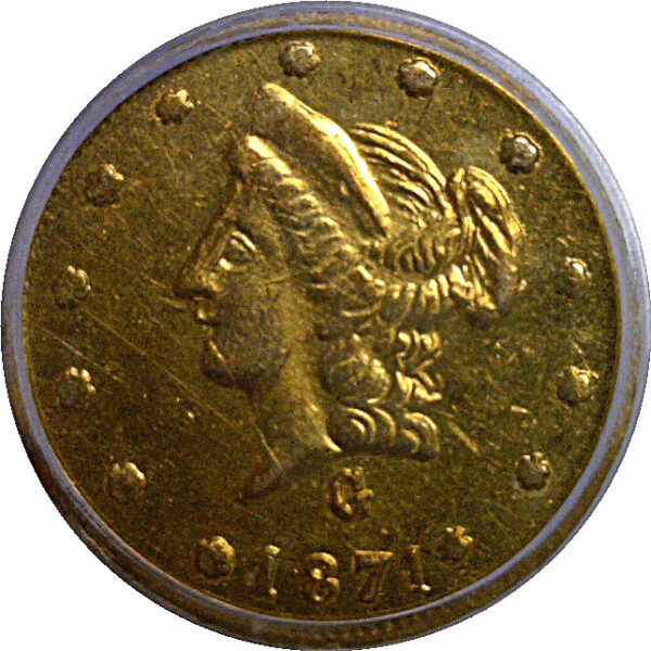 1871 50c California Fractional Gold  BG-1026   PCGS MS-62 - Image 2
