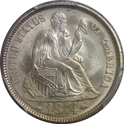 1874 Seated Liberty Dime   PCGS MS-66 - Image 2