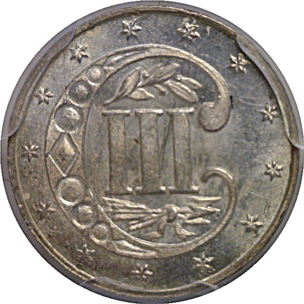 1868 Silver Three Cent  PCGS MS-64 - Image 3