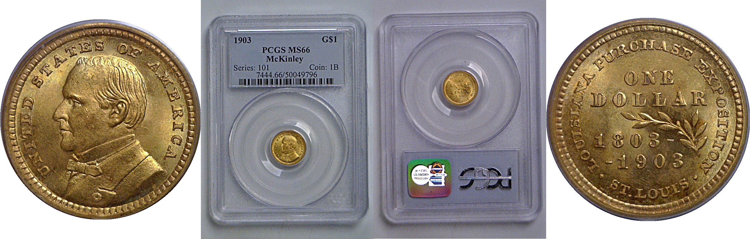 1903  La. Purchase - McKinley $1 Gold Commemorative    PCGS MS-66