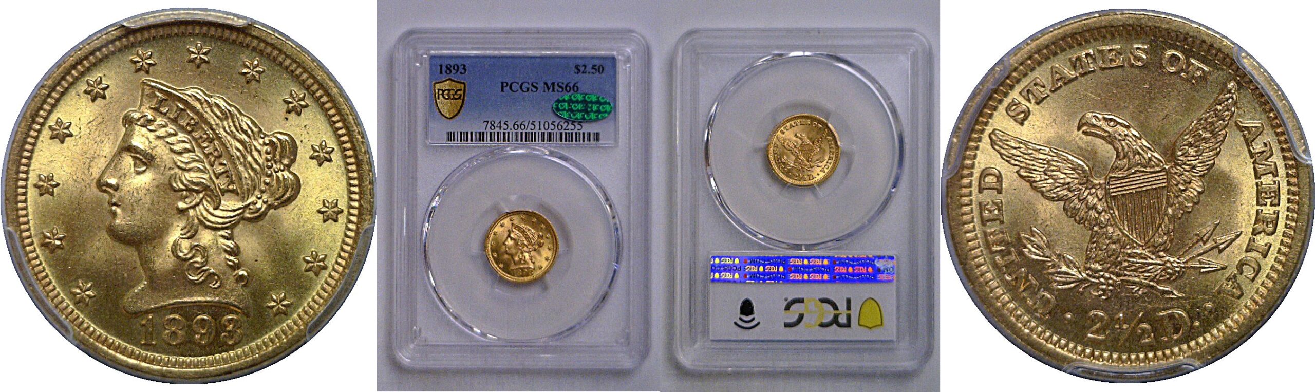 1893 $2 1/2 Liberty   PCGS MS-66  CAC