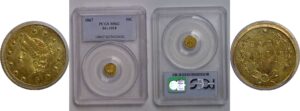 1867 50c  California Fractional Gold  BG-1018   PCGS MS-62