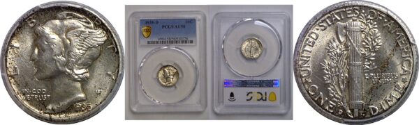 1935-D Mercury Dime   PCGS AU-58