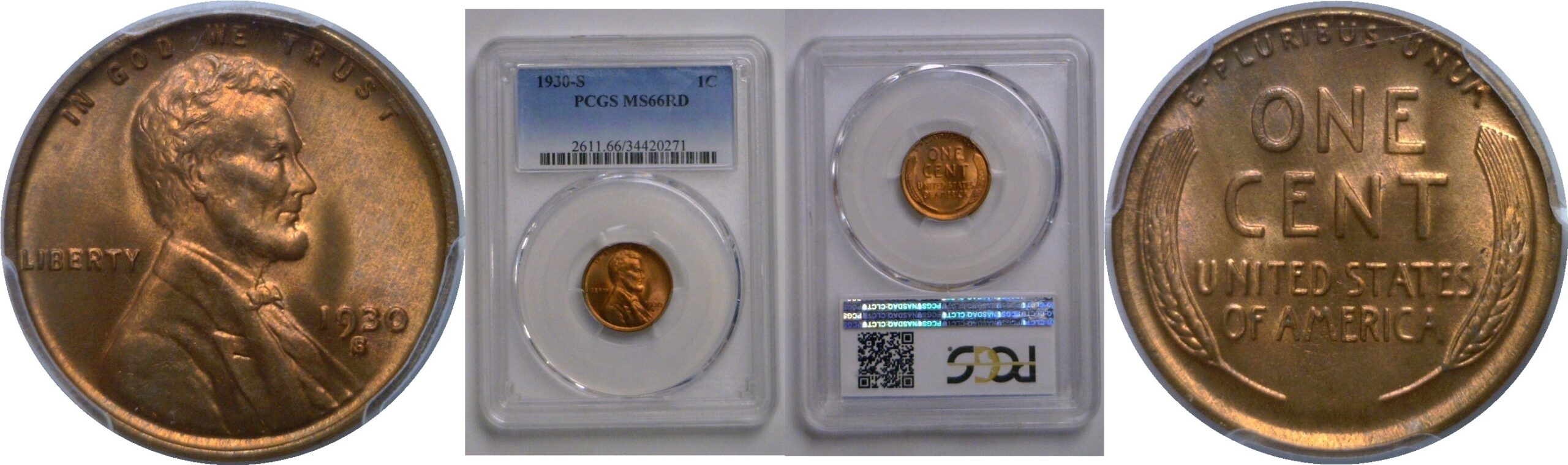 1930-S Lincoln Cent   PCGS MS-66 RD