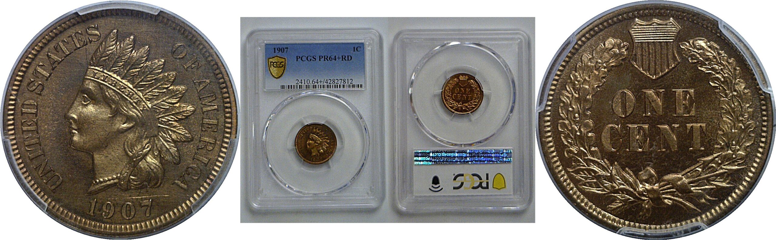 1907 Indian Head Cent   PCGS PR-64+ RD