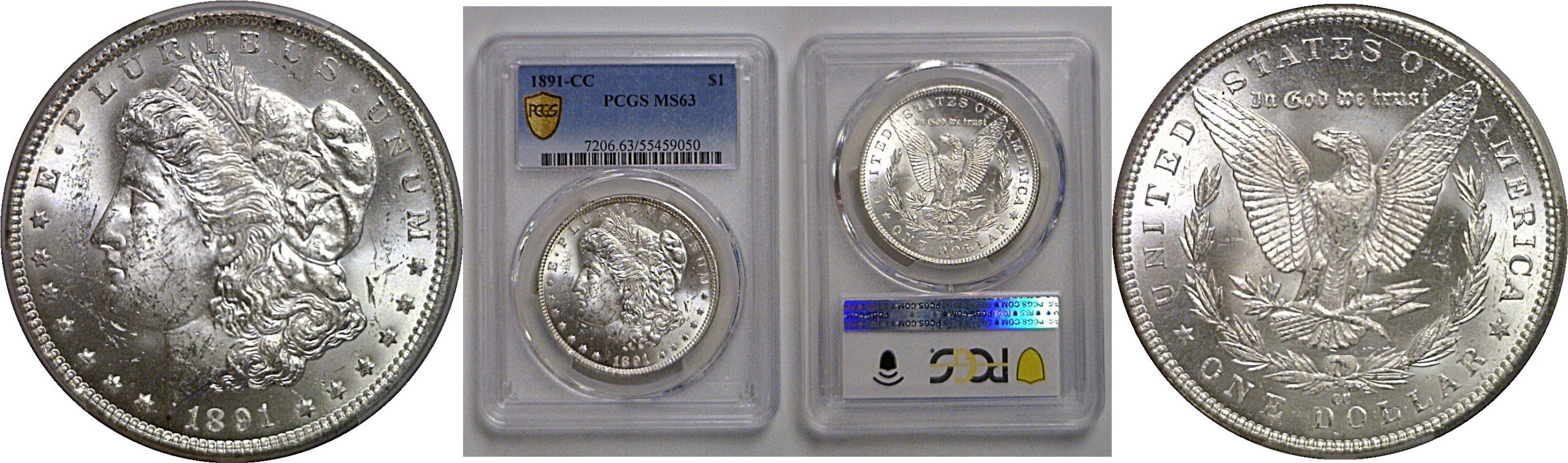 1891-CC Morgan Dollar   PCGS MS-63