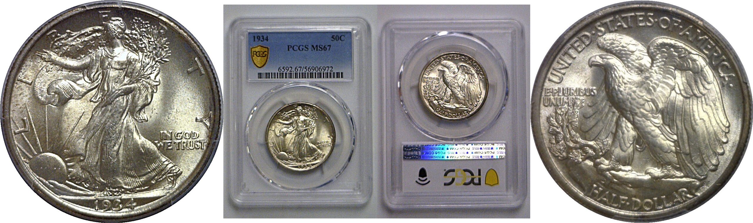 1934 Walking Liberty Half Dollar   PCGS MS-67