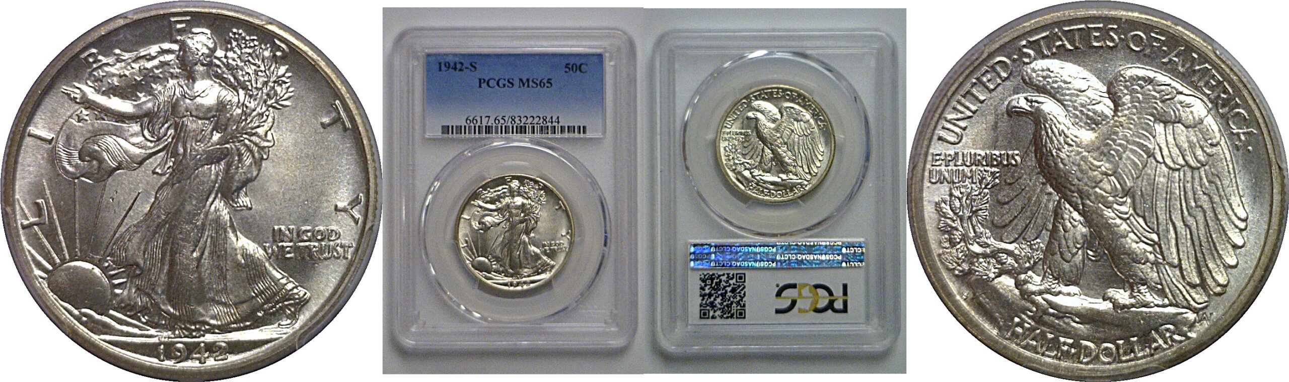1942-S Walking Liberty Half Dollar   PCGS MS-65