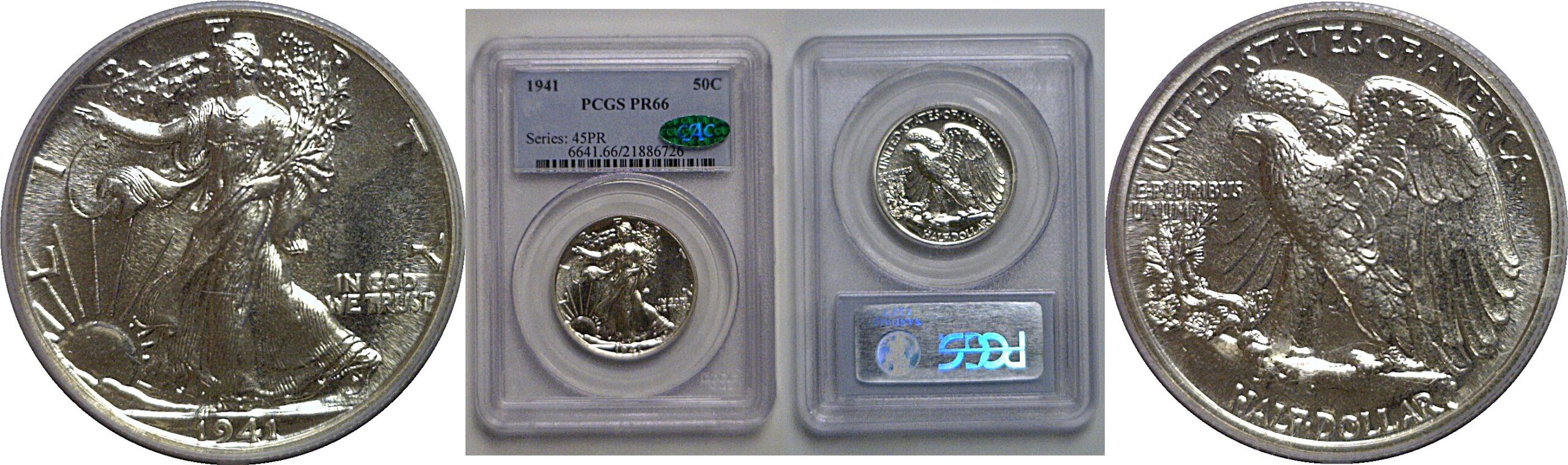 1941 Walking Liberty Half Dollar    PCGS PR-66  CAC