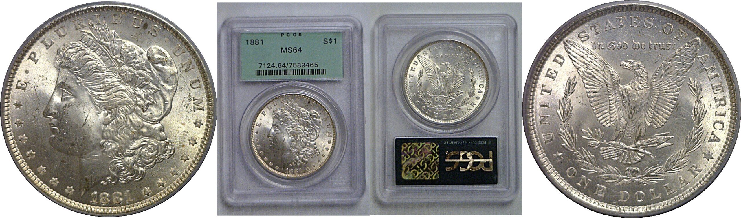 1881 Morgan Dollar   PCGS MS-64