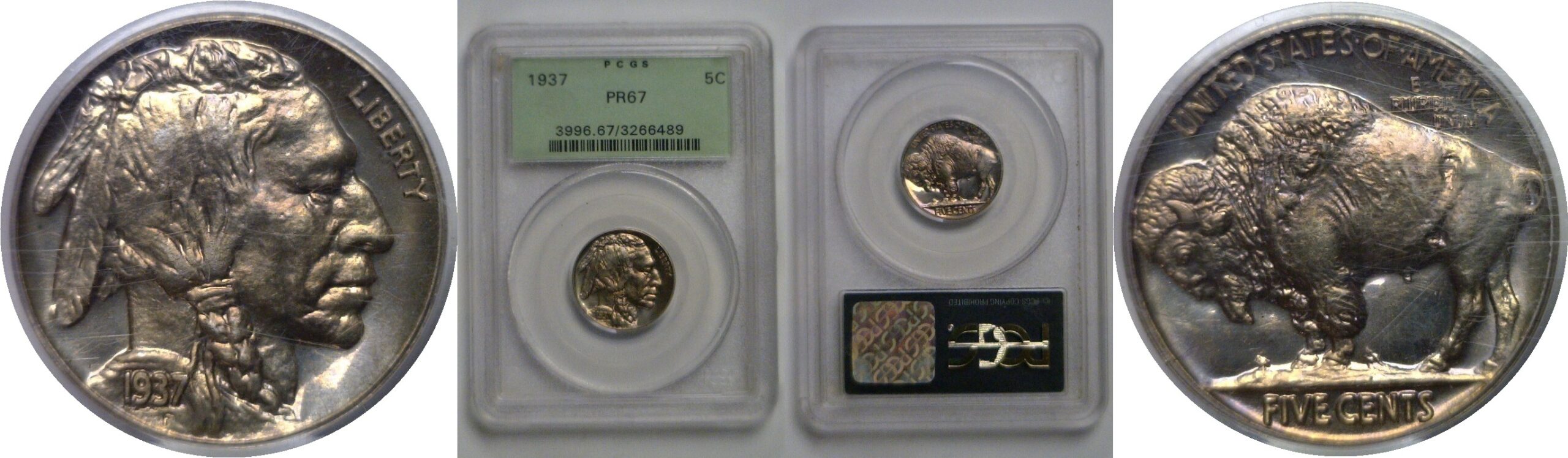 1937 Buffalo Nickel    PCGS PR-67