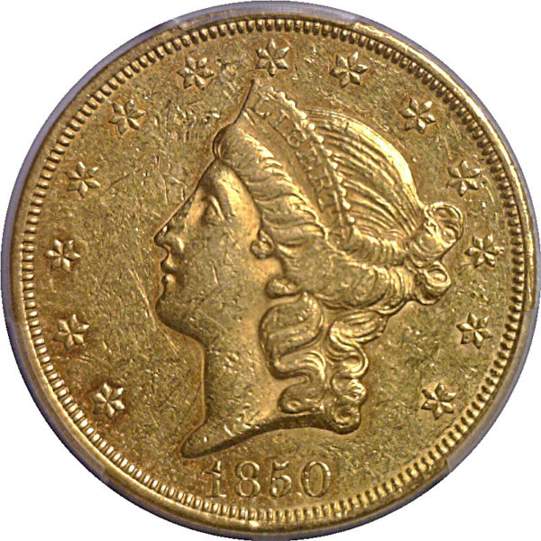 1850 $20 Liberty     PCGS AU-55 - Image 2