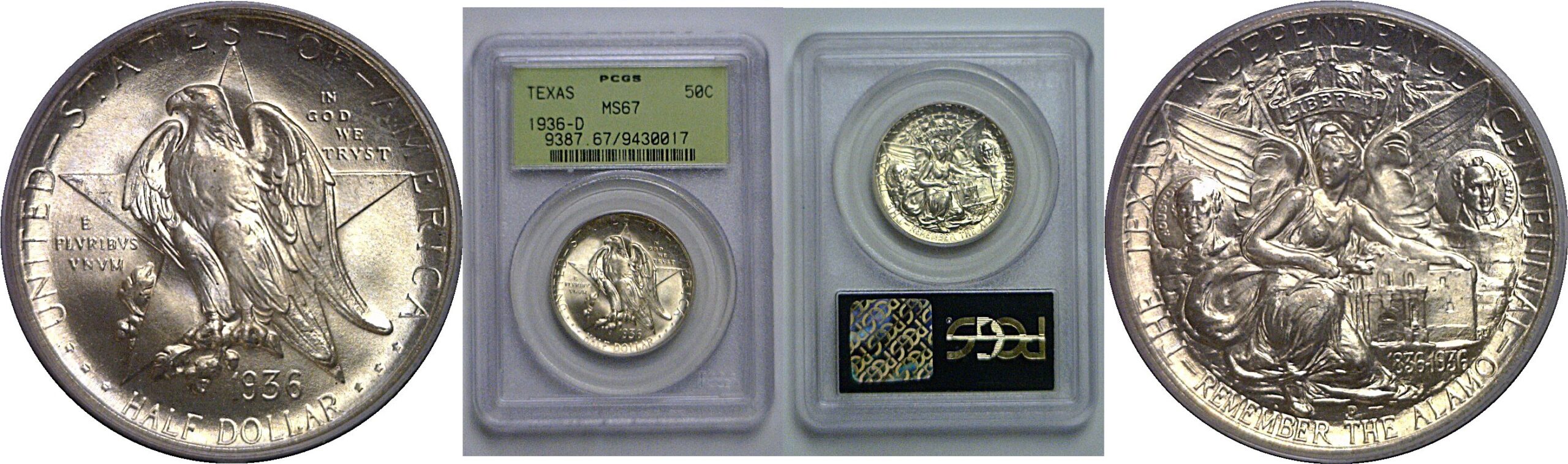 1936-D Texas Commemorative Half Dollar     PCGS MS-67