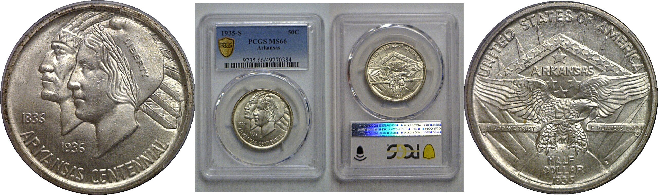 1935-S Arkansas Commemorative Half Dollar   PCGS MS-66