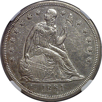 1864 Seated Liberty Dollar   NGC AU-55 - Image 2