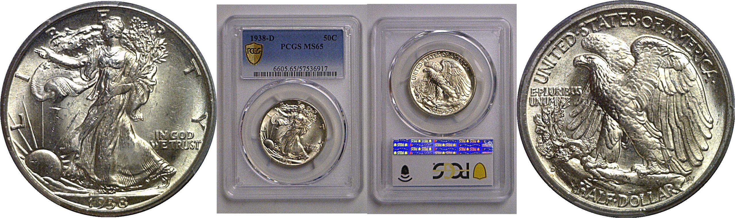 1938-D Walking Liberty Half Dollar   PCGS MS-65