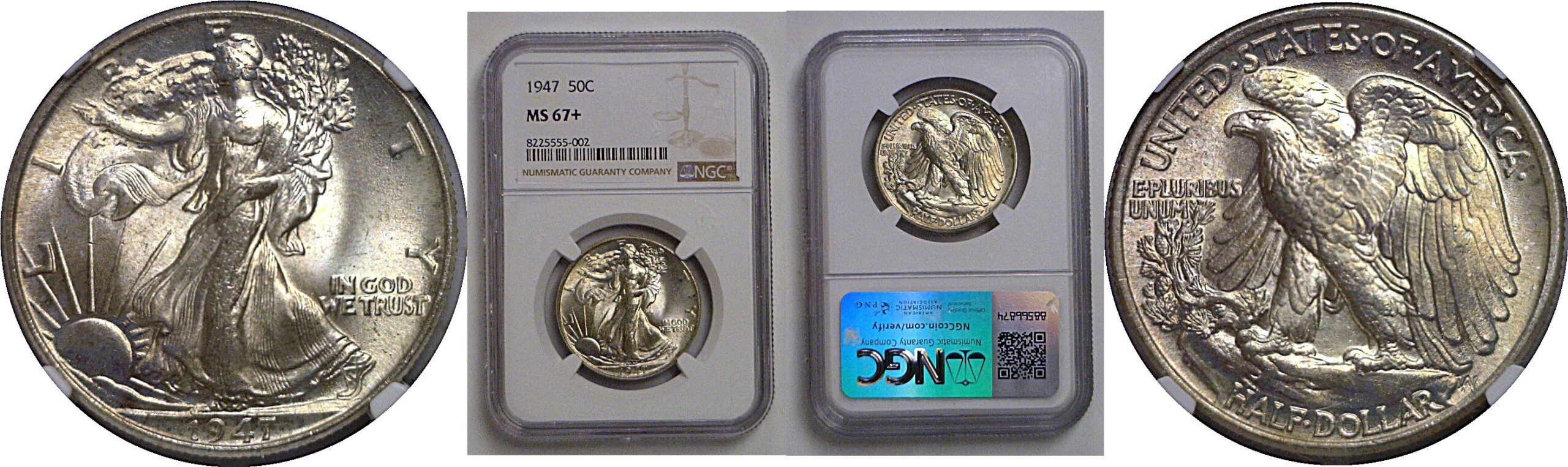 1947 Walking Liberty Half Dollar   NGC MS-67+