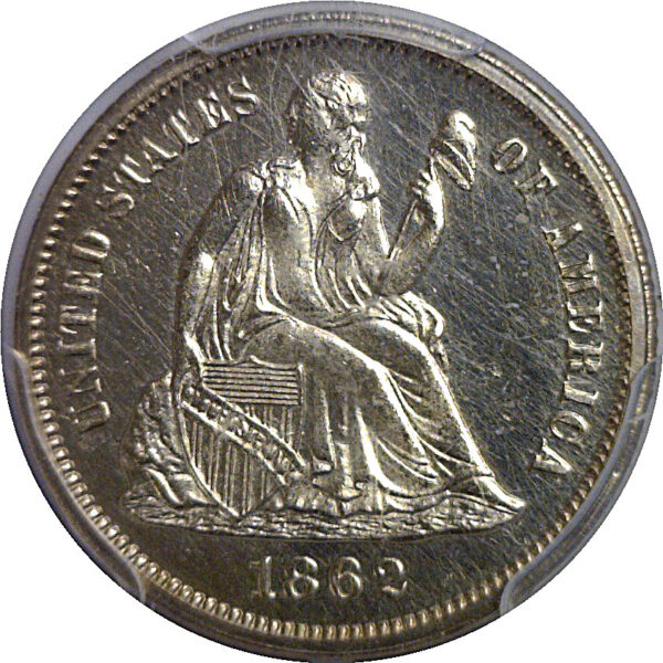 1862 Seated Liberty Dime   PCGS PR-63 - Image 2