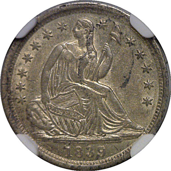 1839 Seated Liberty Half Dime   NGC AU-58  CAC - Image 2