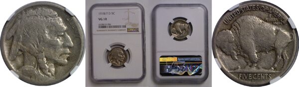 1918/7-D Buffalo Nickel   NGC VG-10