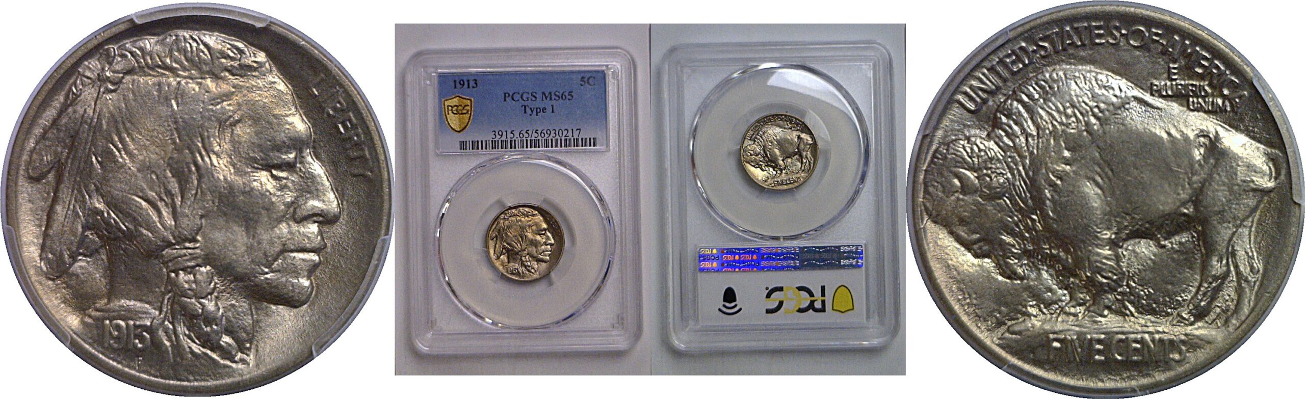 1913 T-1  Buffalo Nickel   PCGS MS-65