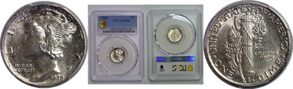 1930 Mercury Dime   PCGS AU-58