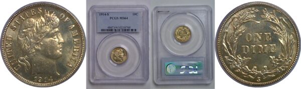 1914-S Barber Dime   PCGS MS-64