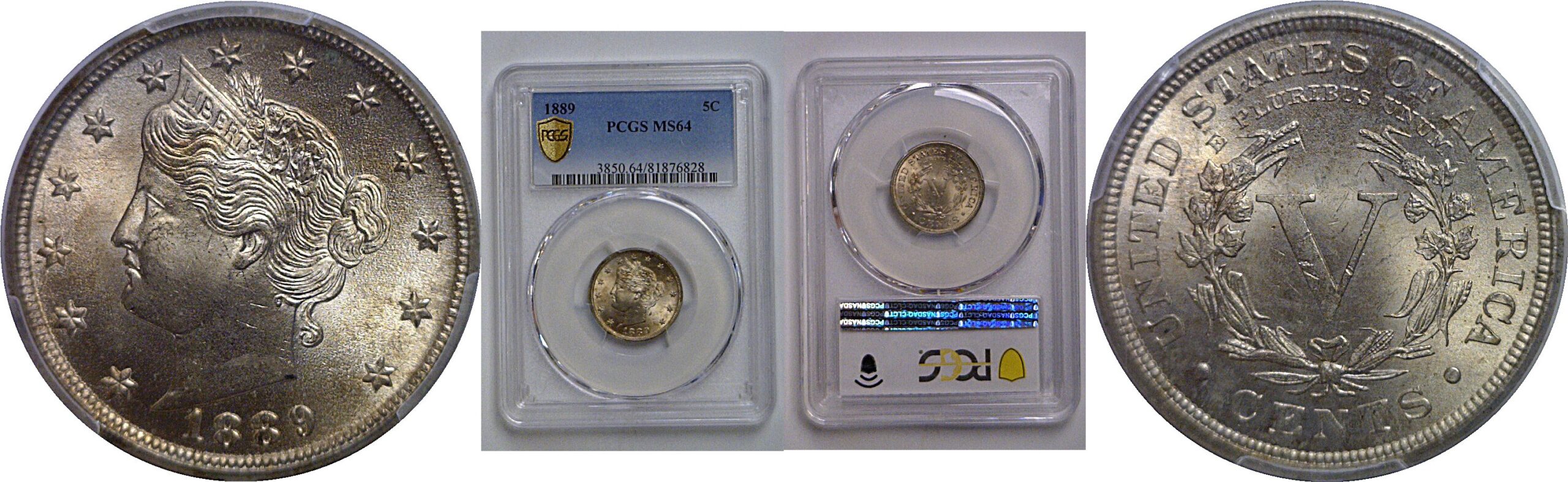 1889 Liberty Nickel   PCGS MS-64