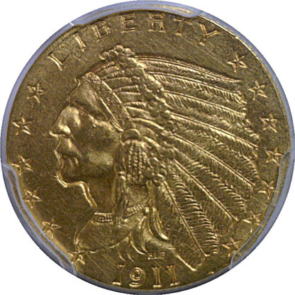 1911 $2 1/2 Indian   PCGS MS-62  CAC - Image 2