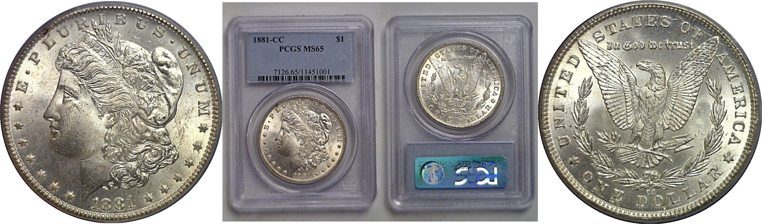 1881-CC Morgan Dollar   PCGS MS-65