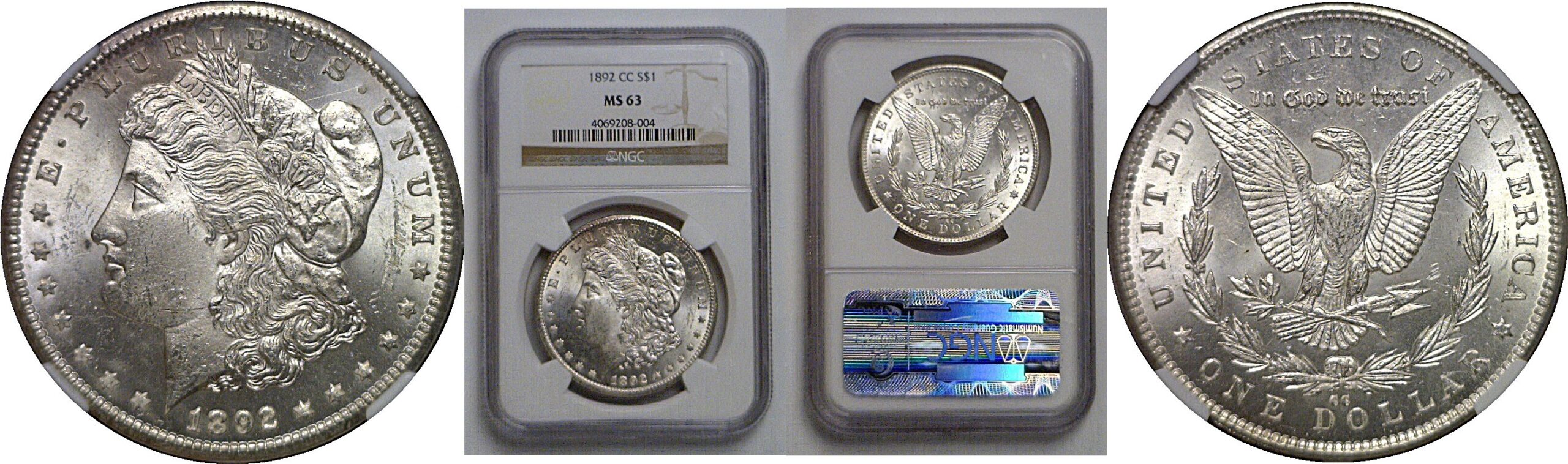1892-CC Morgan Dollar   NGC MS-63